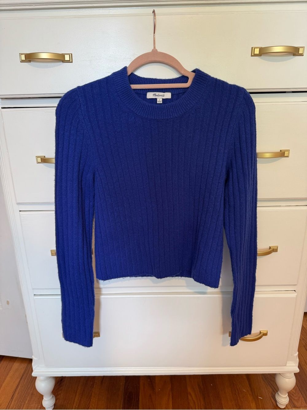 Madewell Ribbed Crewneck Wool Blend Sweater Size S - Picture 4 of 7